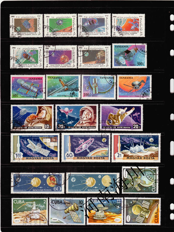 Collectible Vintage Postage Stamps - 100 verschillende ruimtezegels, echte gestempelde postzegels,