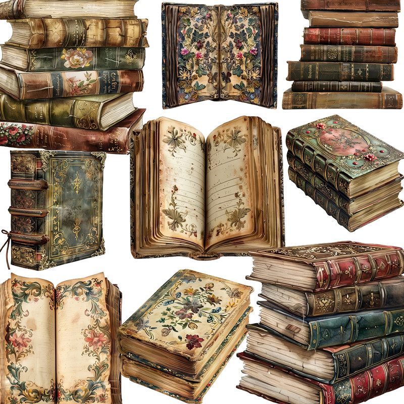 Vintage Collectible Books - 20 stks/pak Vintage Boeken Sticker DIY