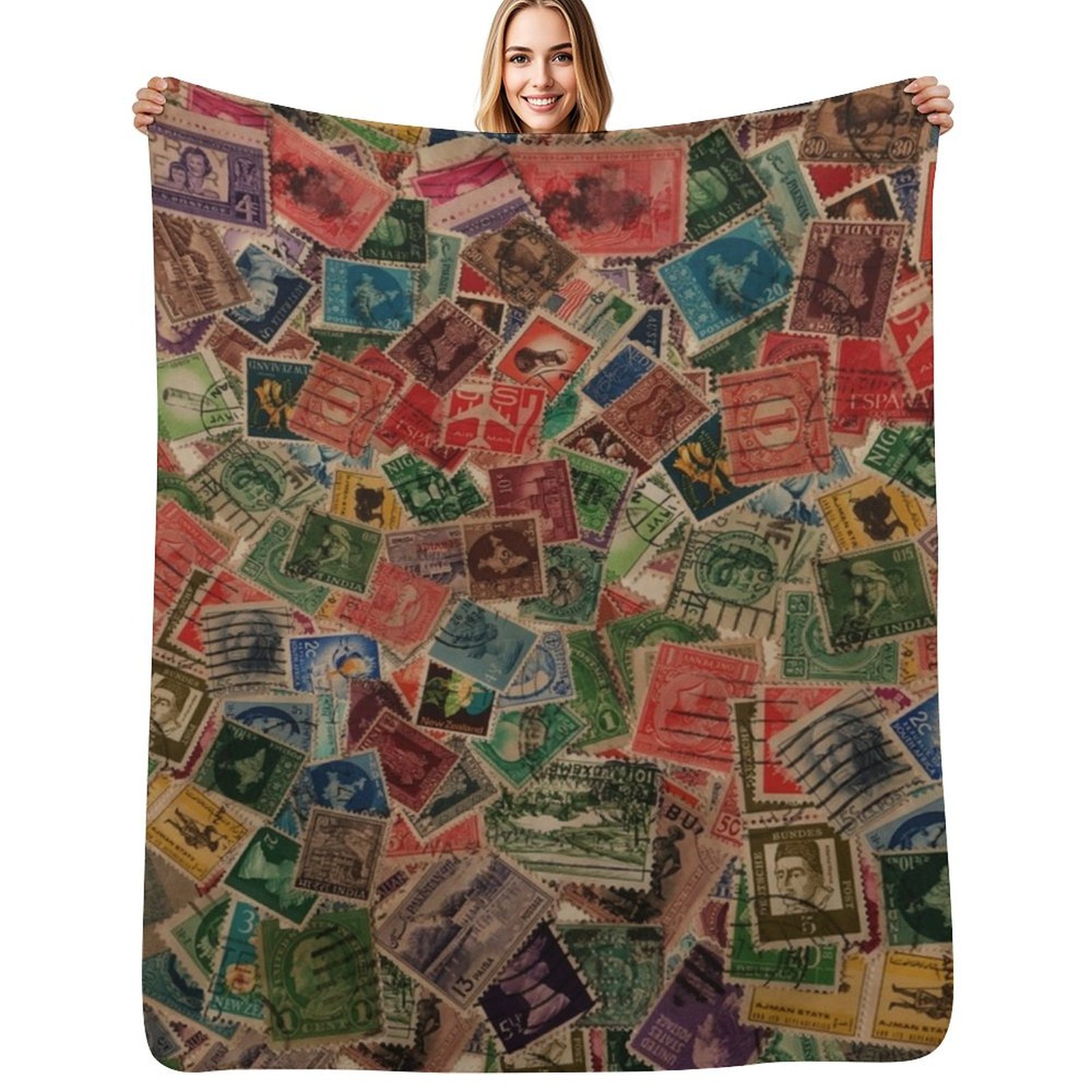 Collectible Vintage Postage Stamps - Vintage Postage Stamps Collection Throw Deken