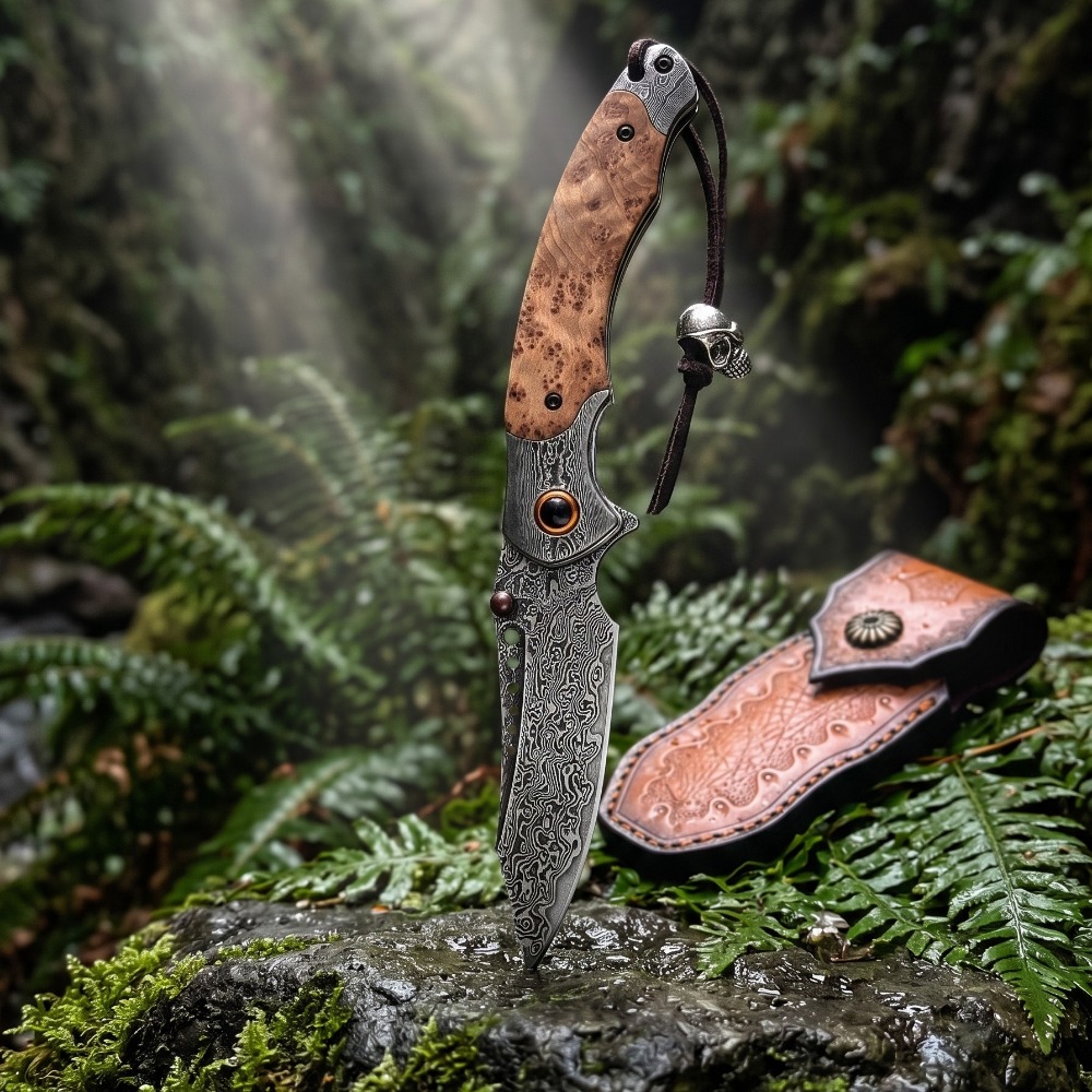 Vintage Collectible Knives - Hoogwaardig damastpatroon vouwmes vintage decoratief verzamelmes