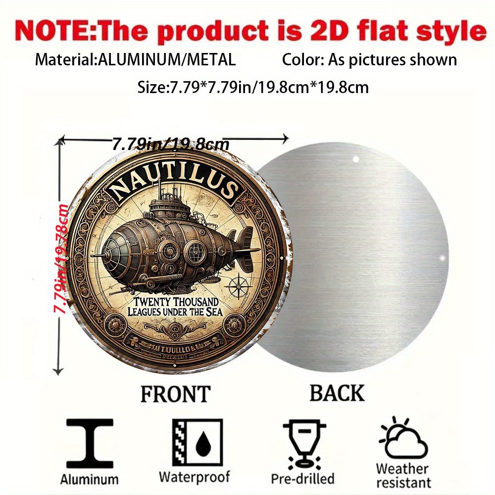 Vintage Collectible Tins - Vintage Nautilus Submarine Wall Plaque -