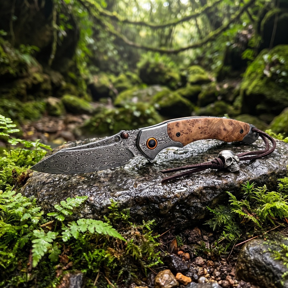 Vintage Collectible Knives - Hoogwaardig damastpatroon vouwmes vintage decoratief verzamelmes