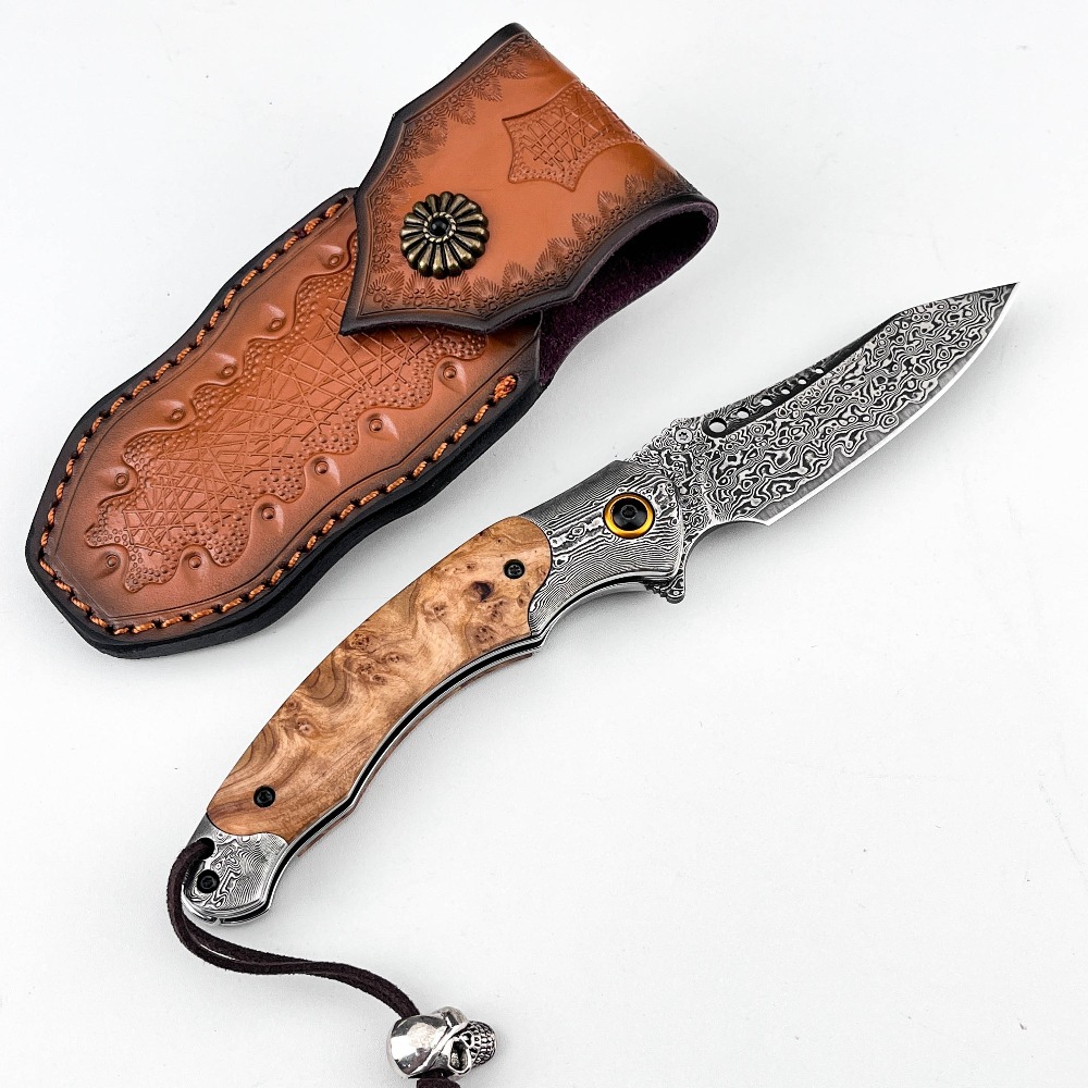 Vintage Collectible Knives - Hoogwaardig damastpatroon vouwmes vintage decoratief verzamelmes