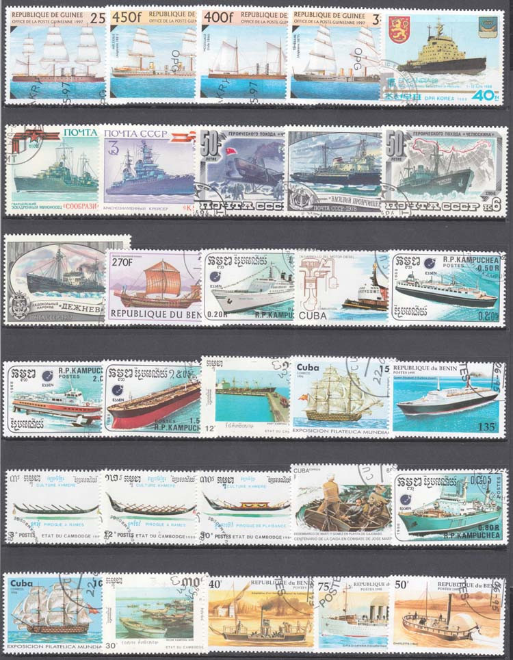 Collectible Vintage Postage Stamps - 100 speciale stempels van schepen en