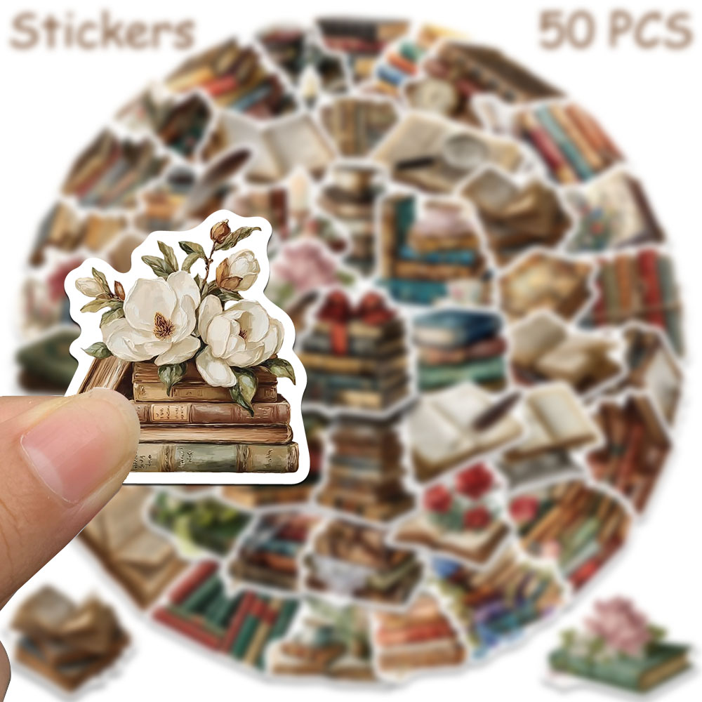 50 stuks vintage boekensticker - Vintage Collectible Books recensie en prijs