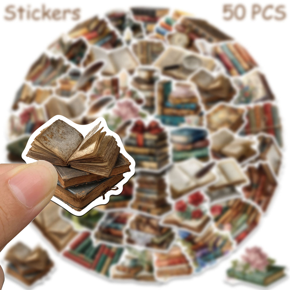 50 stuks vintage boekensticker - Vintage Collectible Books recensie en prijs