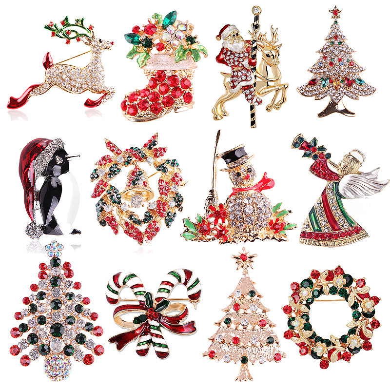 Vintage strass kerstbroche col - Vintage Collectible Clothing recensie en prijs