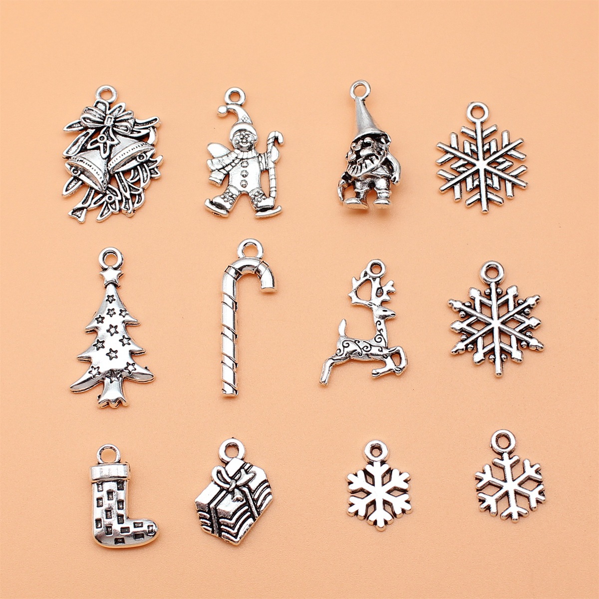 12 stuks antiek zilver kleur k - Vintage Collectible Santa recensie en prijs