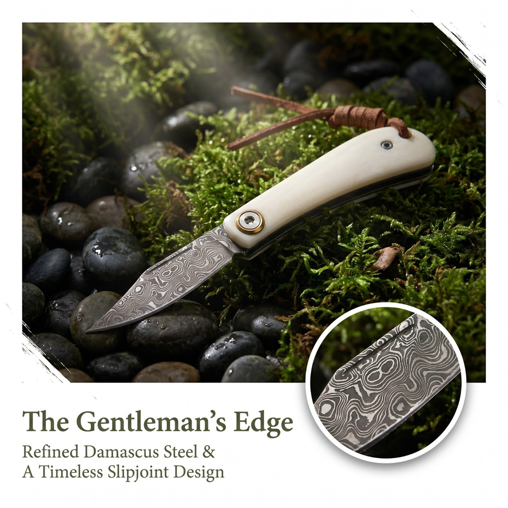 Vintage Damascus vouwmes met i - Vintage Collectible Knives recensie en prijs